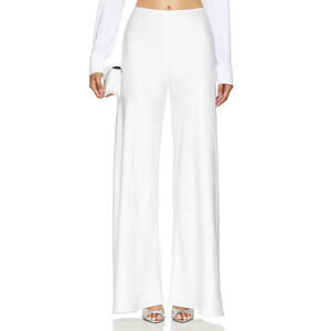 Revolve Norma Kamali Bias Elephant satin Pant Snow White size S NWT $425msrp
